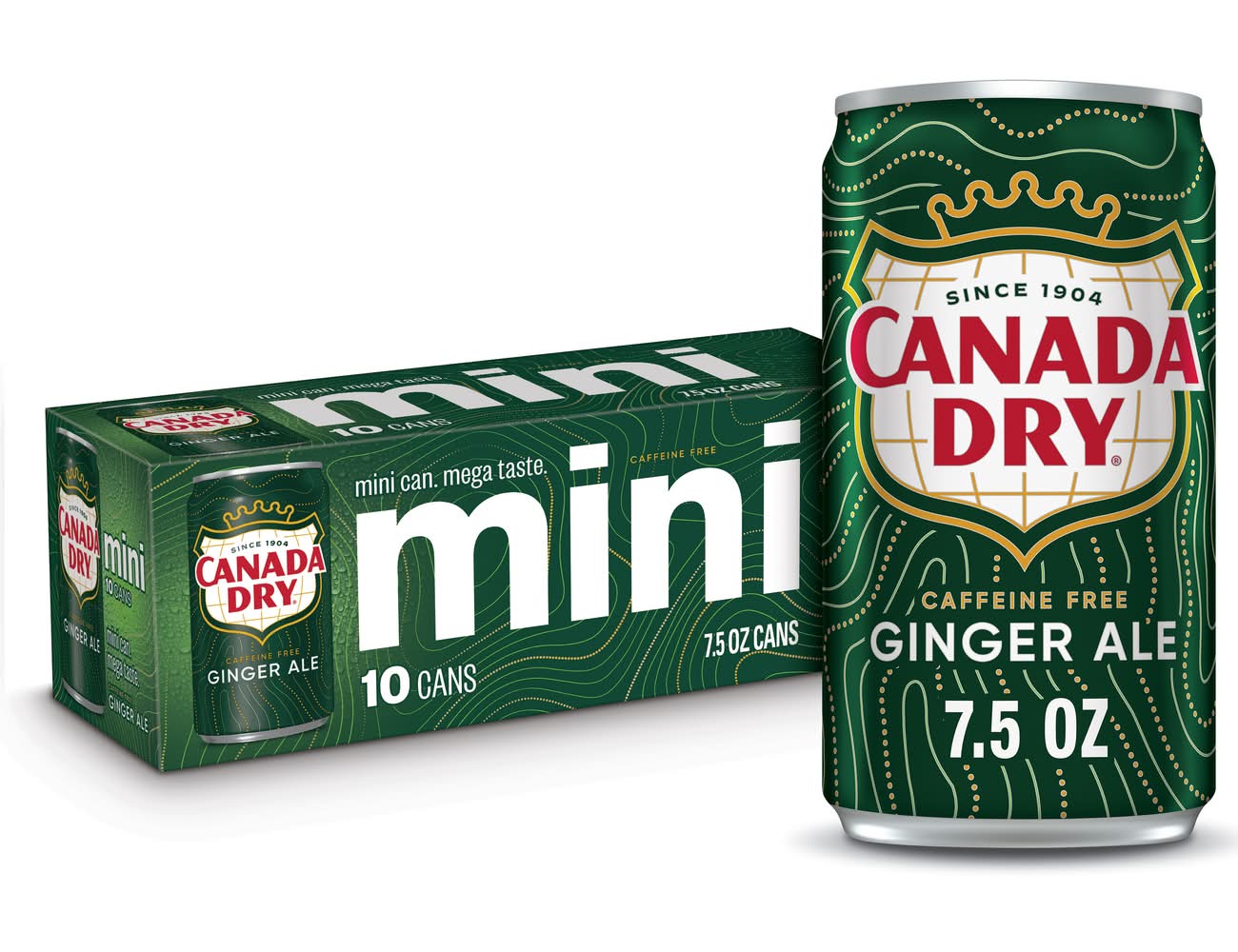 Canada Dry Caffeine Mini Ginger Ale (10 x 7.5 fl oz)