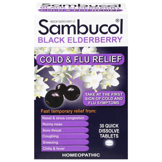 Sambucol Black Elderberry Cold & Flu Relief Tablets (30 ct)