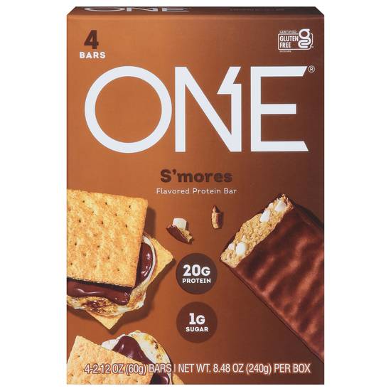 One Limited Edition S'mores Flavored Protein Bars (4 x 2.12 oz)