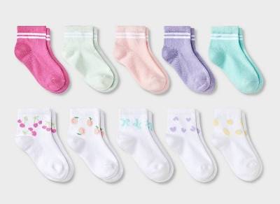 Cat & Jack Ankle Socks, 2-3 T, Assorted (10 ct)