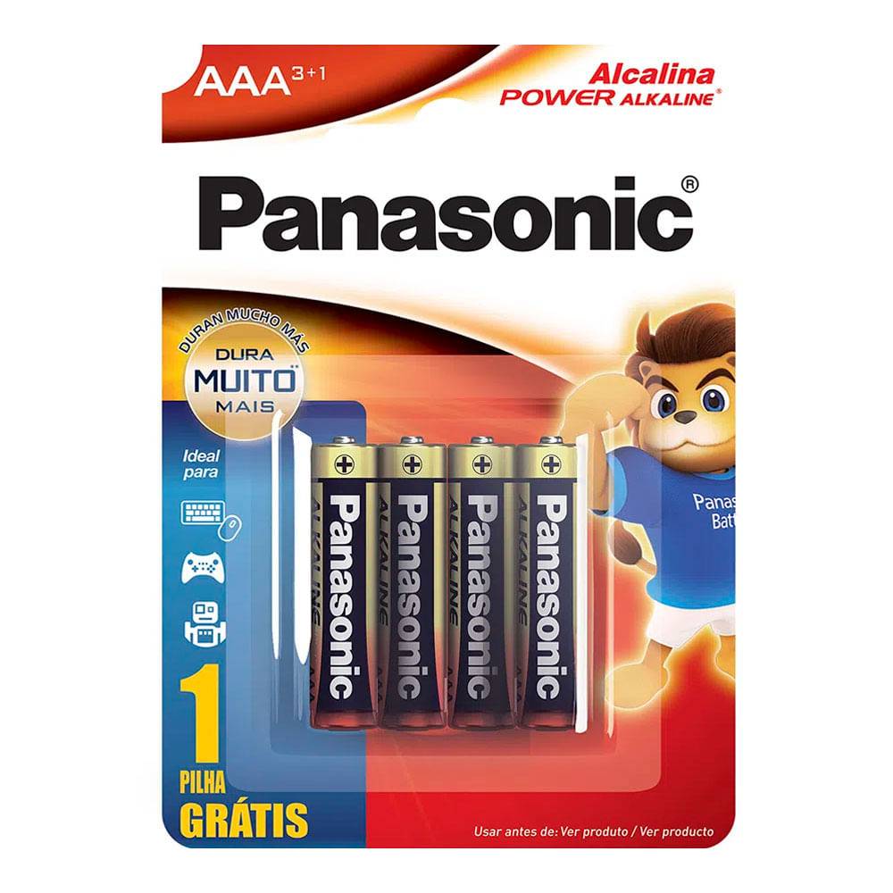 Panasonic · Pilha alcalina aaa power alkaline (4 un)