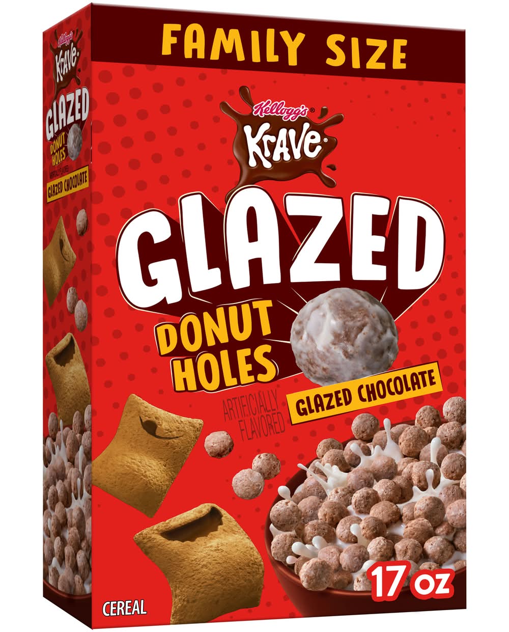 Kellogg's Donut Holes Cereal, Glazed Chocolate (17 oz)