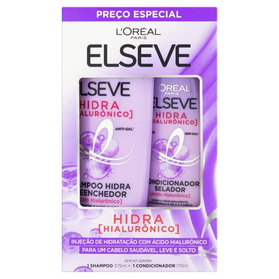 L'Oréal · Kit shampoo + condicionador hidra hialurônico elseve (920 g)