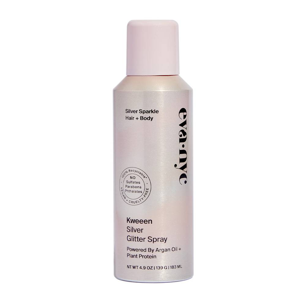 Eva NYC · Spray silver glitter para cabello y cuerpo (183 ml)