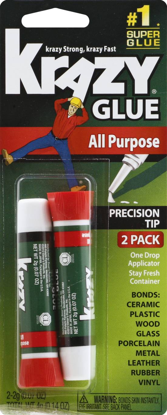 Krazy Glue All Purpose Precision Tip Glue (2 ct)