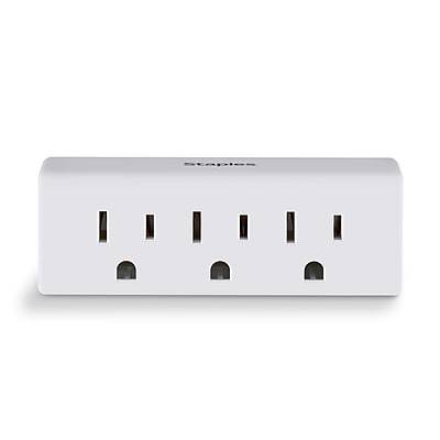 Staples 3 Outlet in Wall Plug in Power Adapter