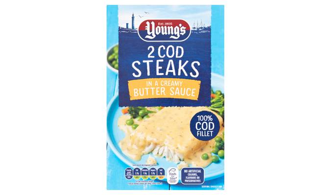 Young's 2 Cod Steaks in a Creamy Butter Sauce 280g