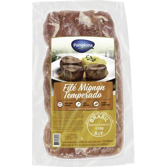 Pamplona Filé mignon suíno temperado (Embalagem: 1,1kg aprox.)