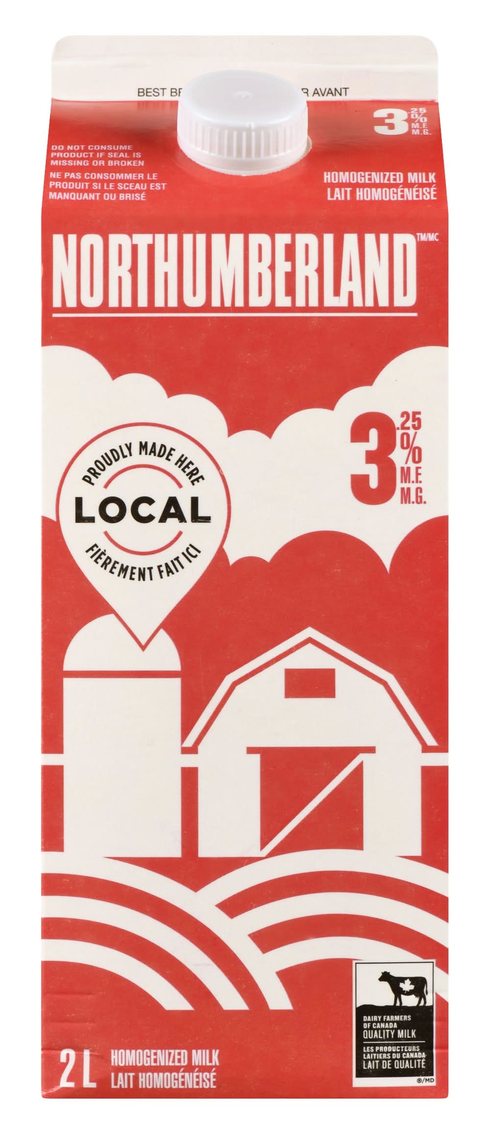 Northumberland lait homogénéisé 3.25% m.g. - homogenized milk 3.25% m.f. (2 l)