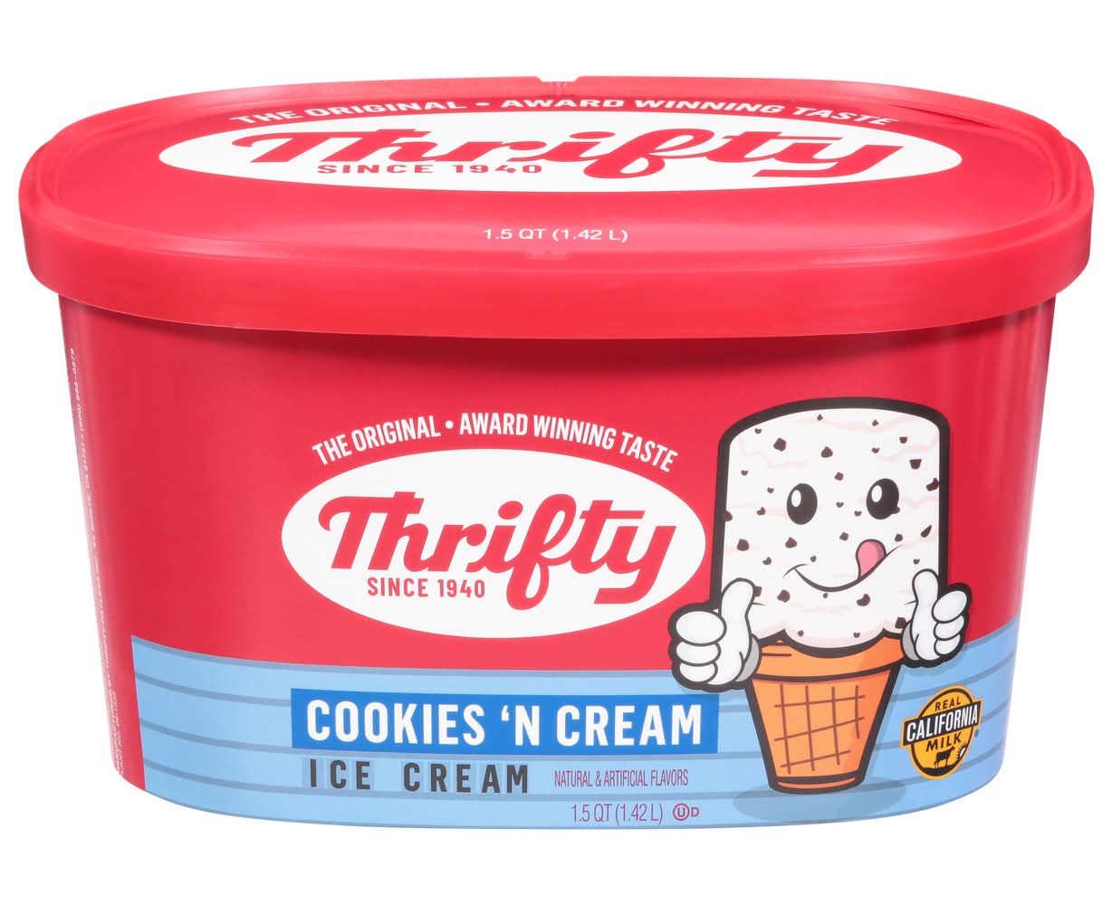Thrifty Ice Cream, Cookies 'N Cream (1.5 qt)