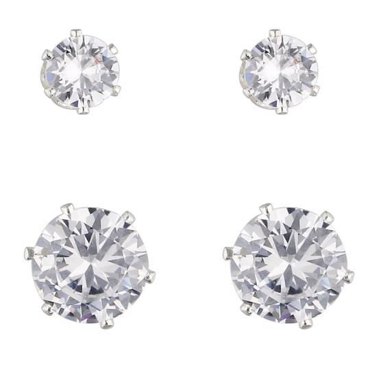 I AM Jewelry Elegant Silver Earring Set, 4CT