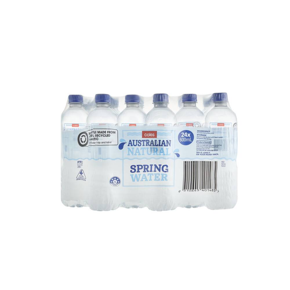 Coles Spring Water 24X600mL 24 pack