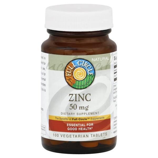 Full Circle, Zinc, 50 Mg, Vegetarian Tablets