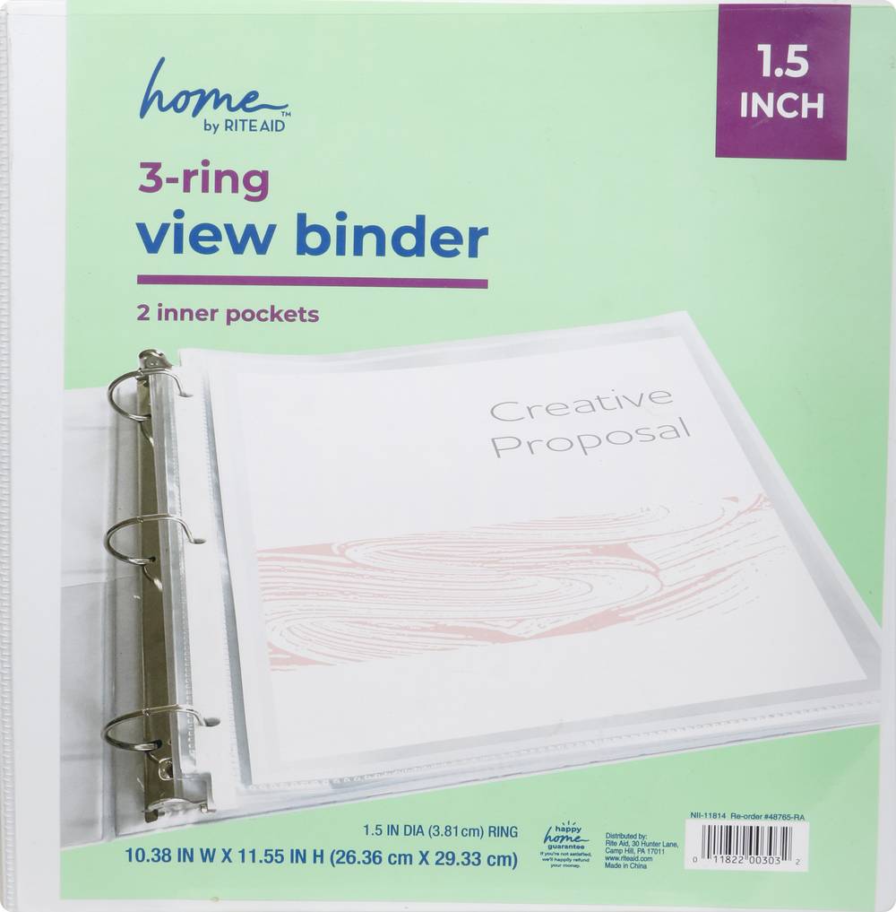 Rite Aid Home 3-Ring View Binder - 1.5 In