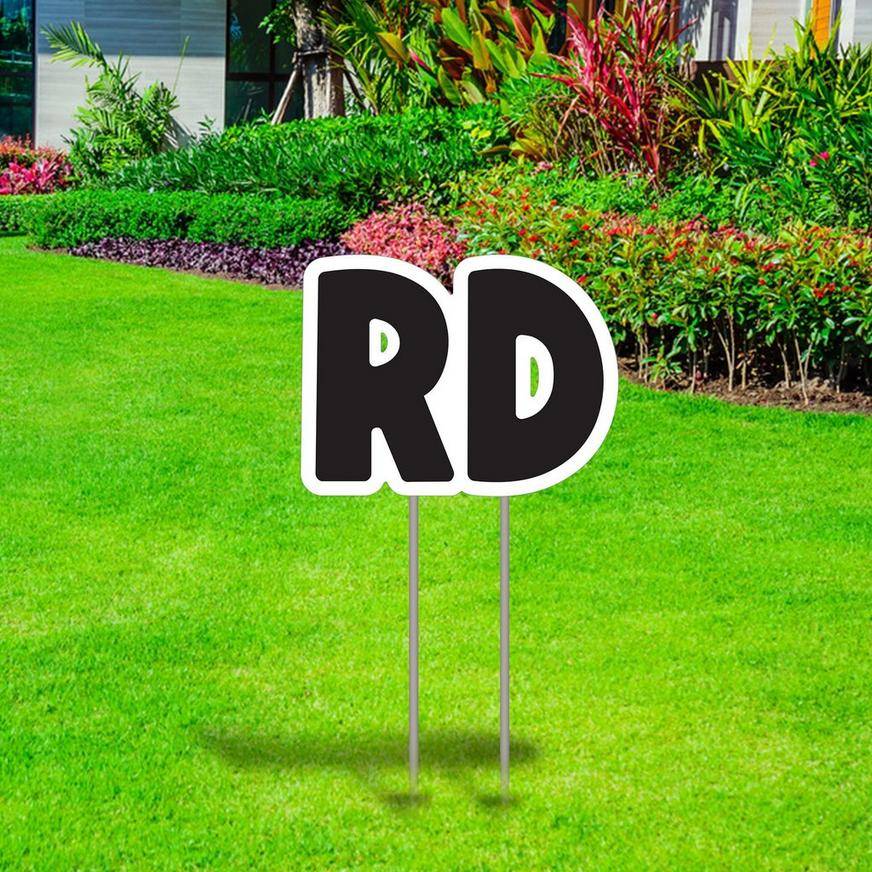 Black Ordinal Indicator (RD) Corrugated Plastic Yard Sign, 12in