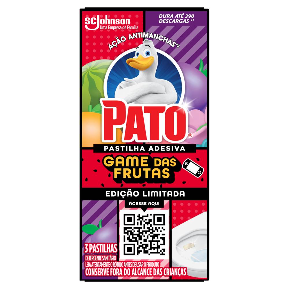 Pastilha adesiva sanitária game das frutas (3 unidades)