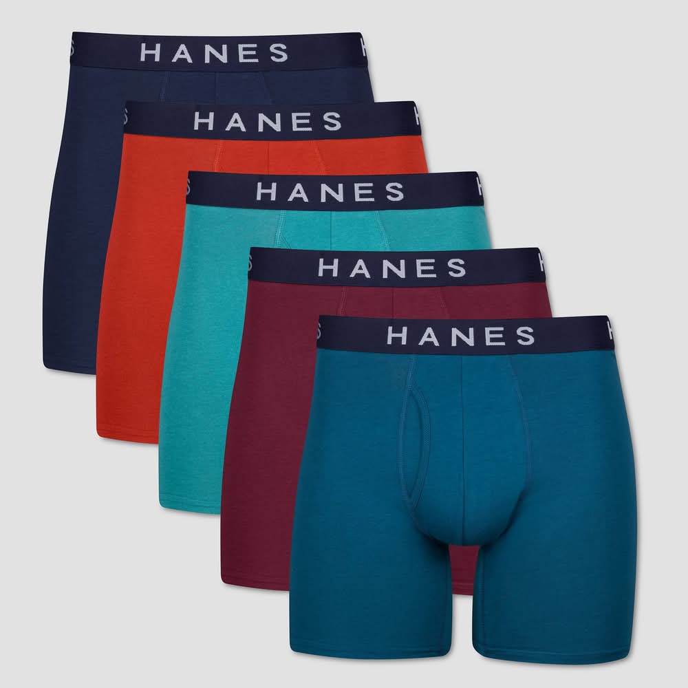 Hanes Premium Stretch Boxer Briefs, Men, M, Assorted (5 ct)