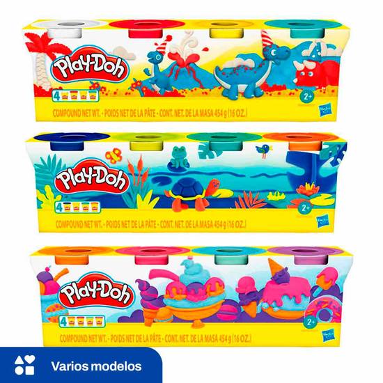 Play-doh masa modeladora de colores surtidos (caja 4 piezas)