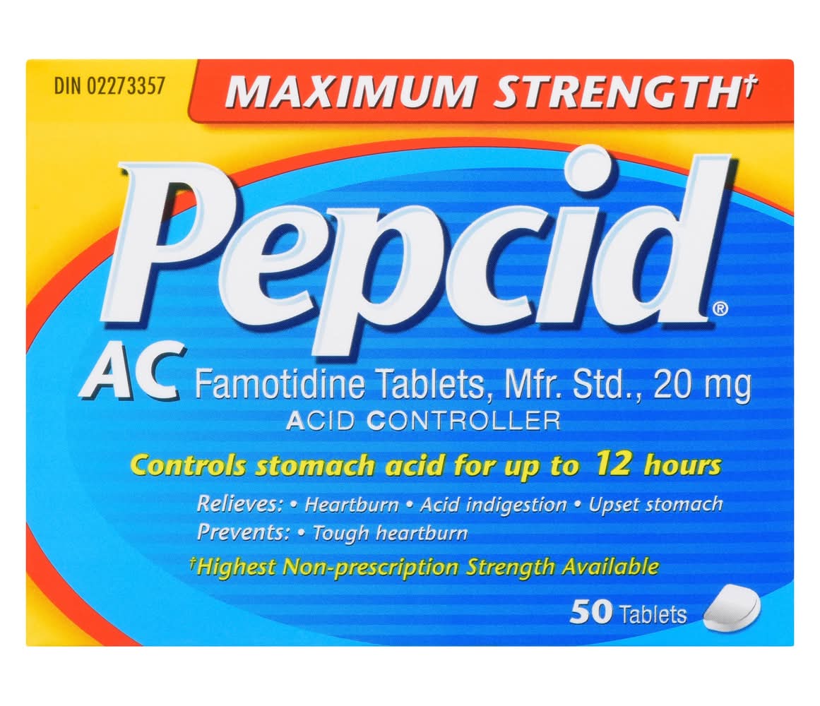 Pepcid Maximum Strength Ac Famotidine Tablets 20 mg (50 ct)