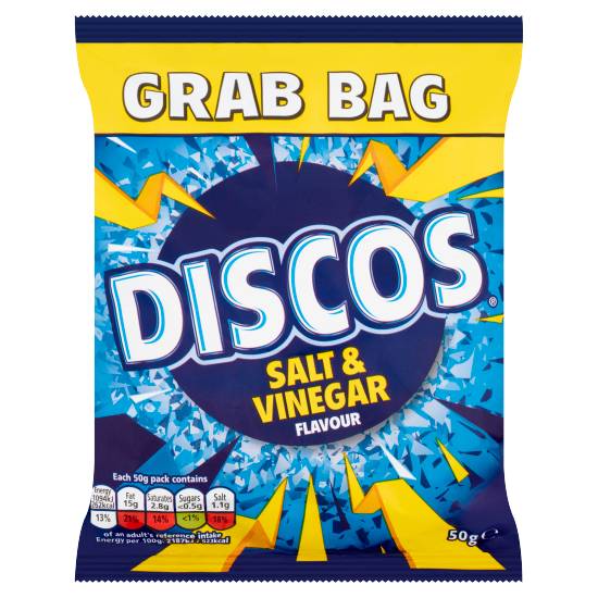 Discos Salt & Vinegar, Crisps Grab Bag (50g)