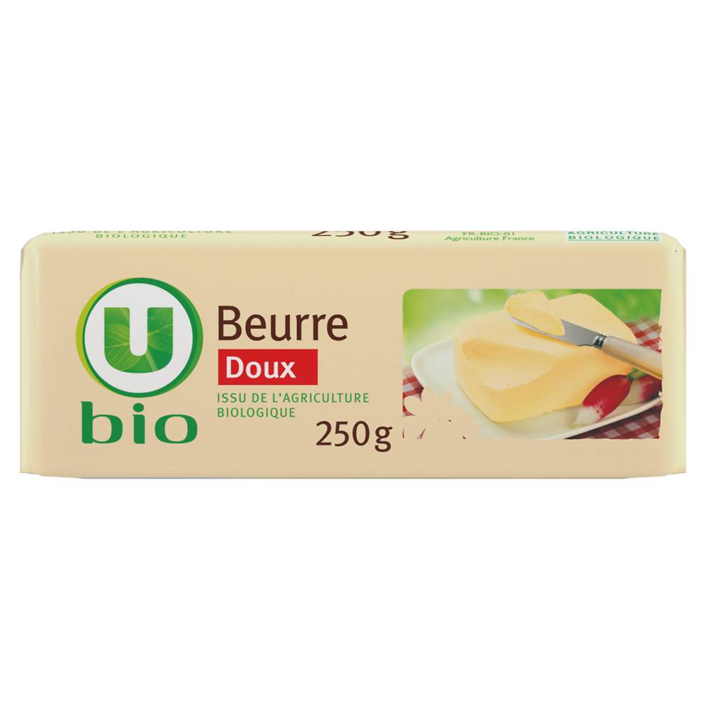 U - Beurre doux extra fin 82% m g bio