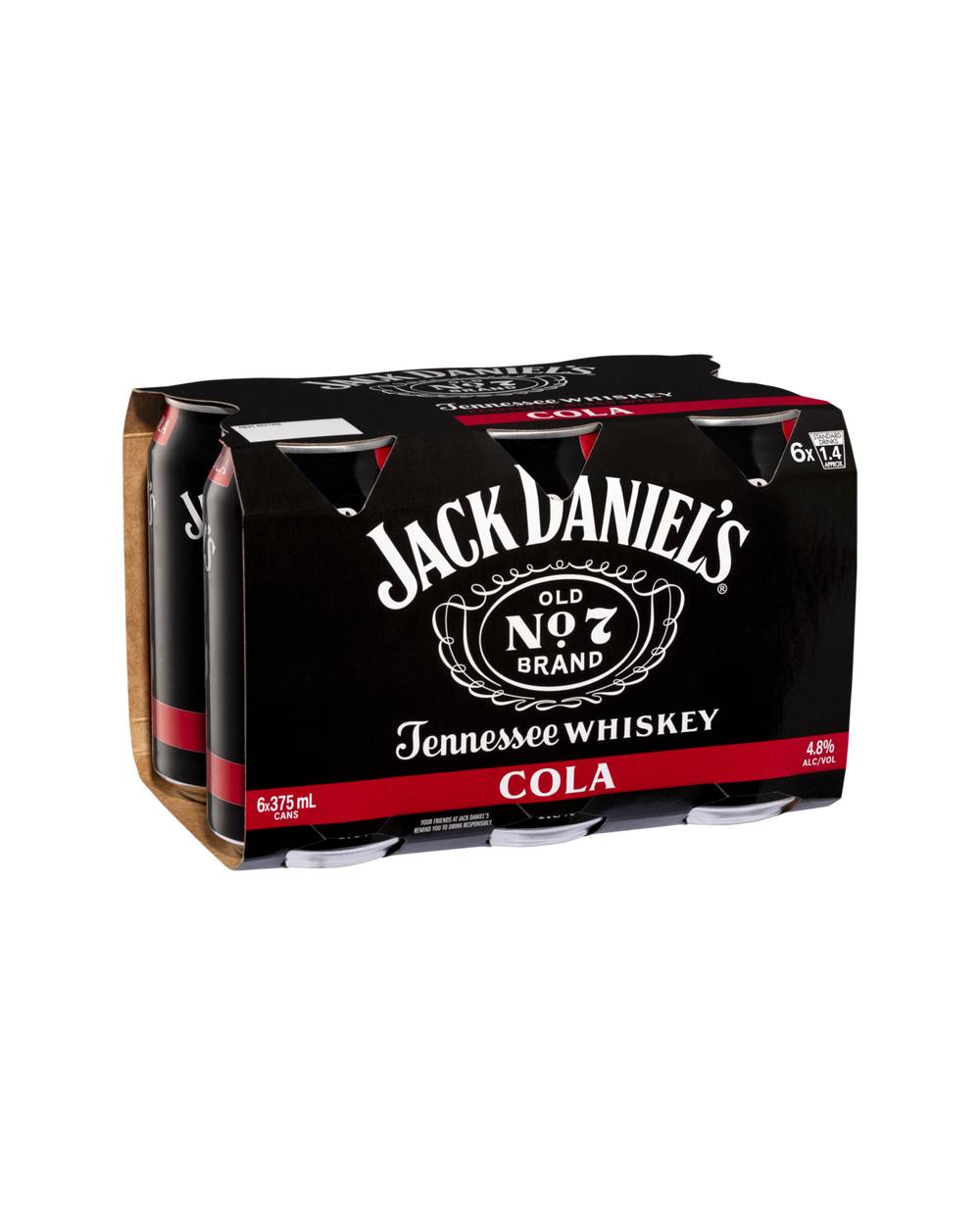Jack Daniels Tennessee Whiskey Cola Can 6x375ml