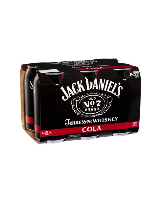 Jack Daniels Whiskey & Cola Cans 6x375ml