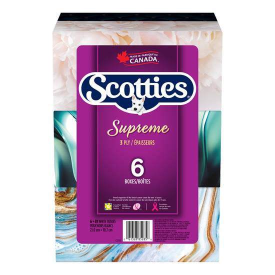 Scotties Supreme 3 Ply Soft & Strong Facial Tissue (6 ct)