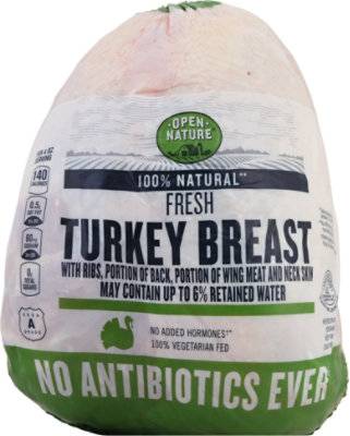 Open Nature Turkey Breast Bone In Fresh- 2 Lb