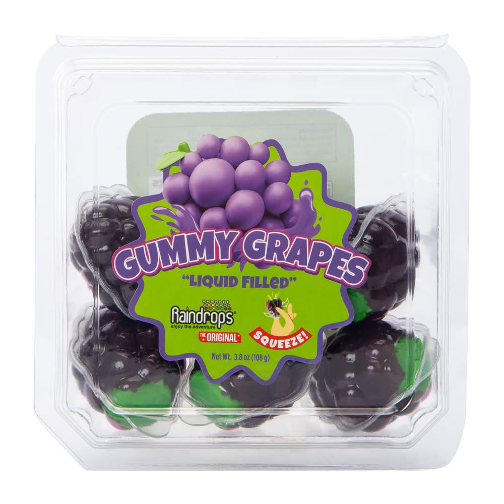 Liquid Filled Gummy Grapes Candy 3.8oz