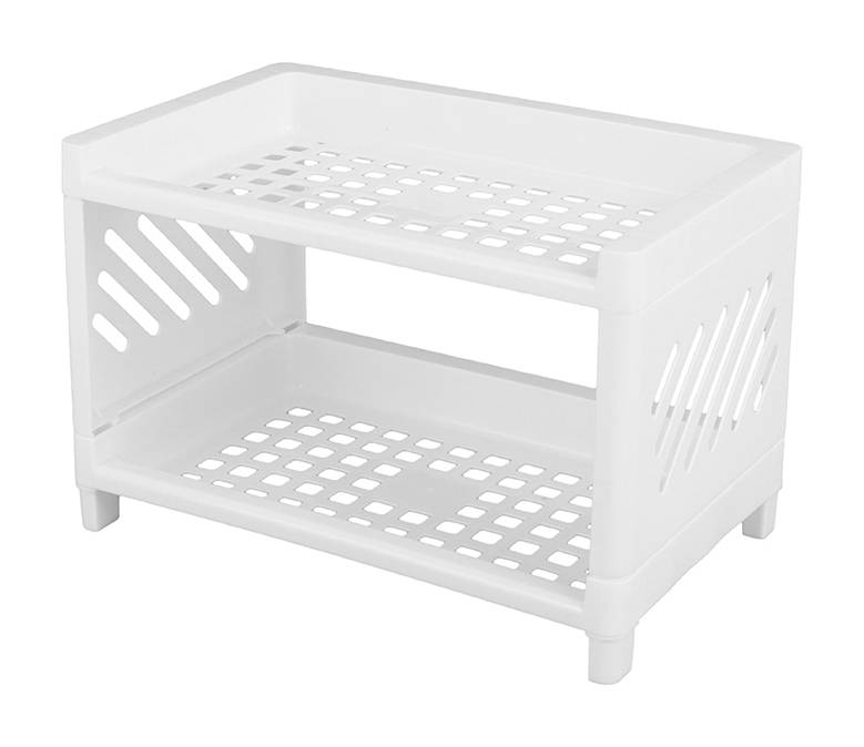 Miniso · Organizador doble nivel plástico, blanco
