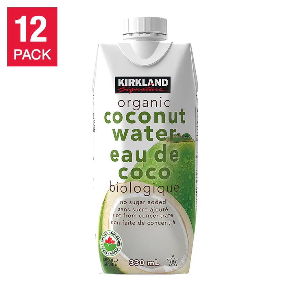 Kirkland Signature Eau de coco biologique (12 × 330 mL) - Organic coconut water (12 x 330 mL)