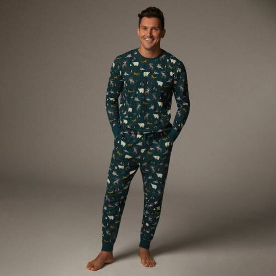 Hatley X Indigo Men s 2 piece Pajama Set Arctic Animal Toss Large