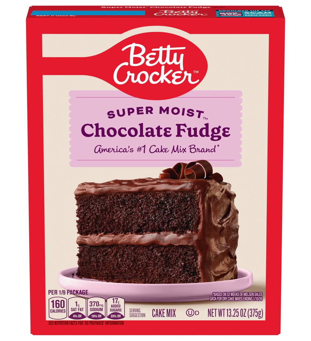 Betty Crocker Super Moist Cake Mix, Chocolate Fudge (13.25 oz)
