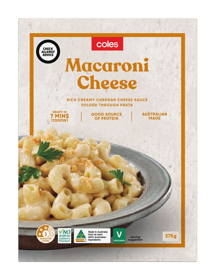 Coles Frozen Convenience Meal With Macaroni, Cheese (375g)