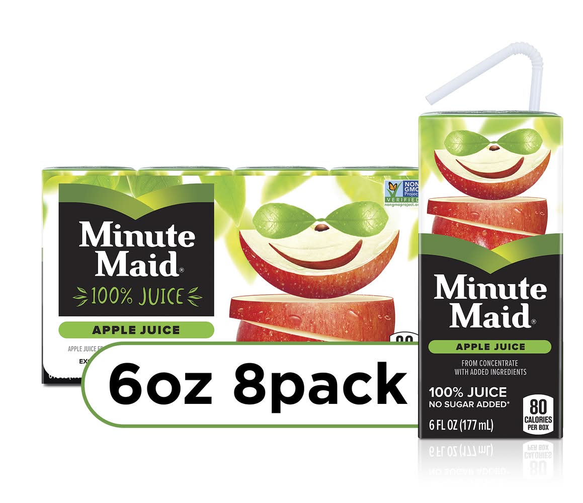 Minute Maid 100% Juice, Apple (8 x 6 fl oz)