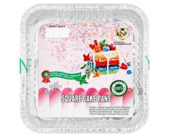 KNF Square Cake Pan, Silver (6 ct)