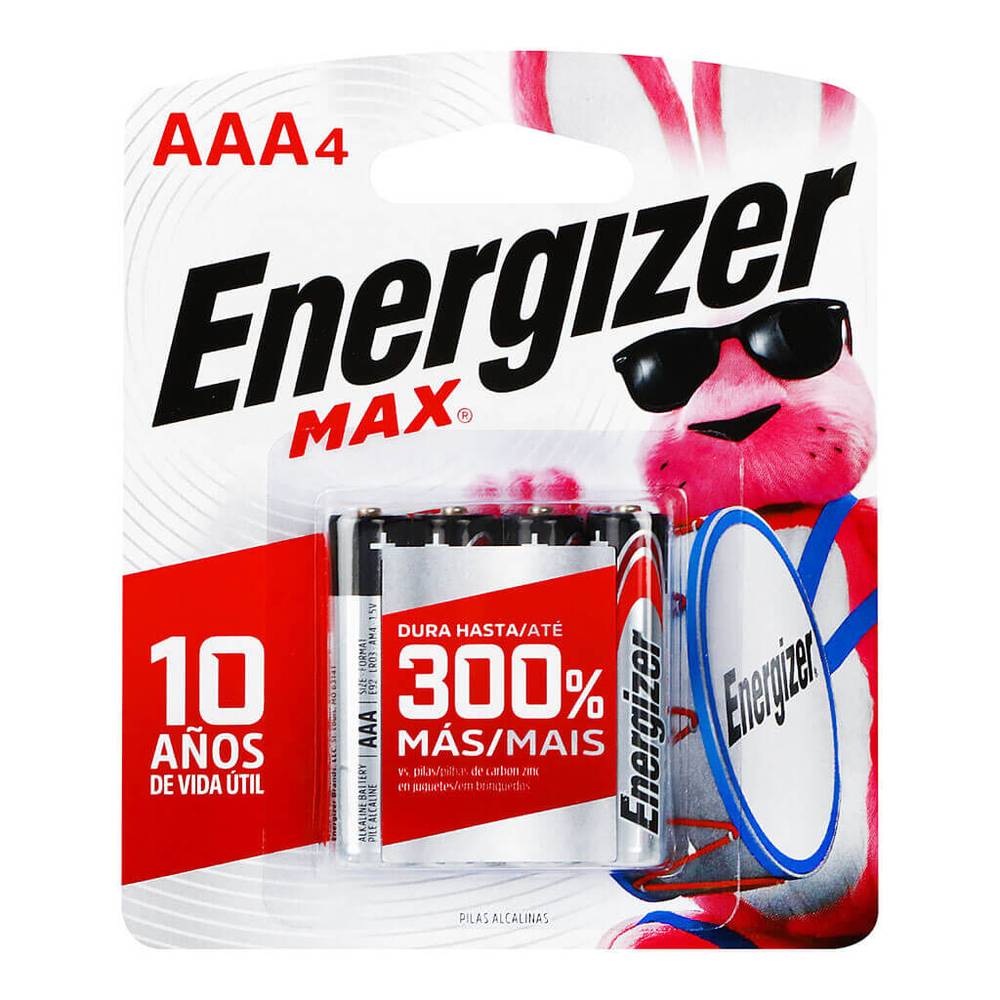 Energizer · Pila alcalina max aaa (4 un)