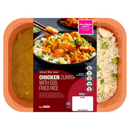 Asda Chicken Curry with Egg Fried Rice Ready Meal 400g