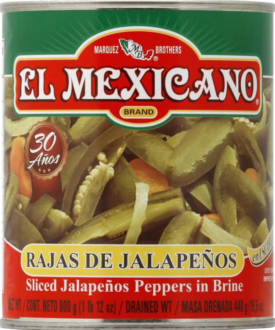 El Mexicano Sliced Jalapeno Peppers in Brine (28 oz)