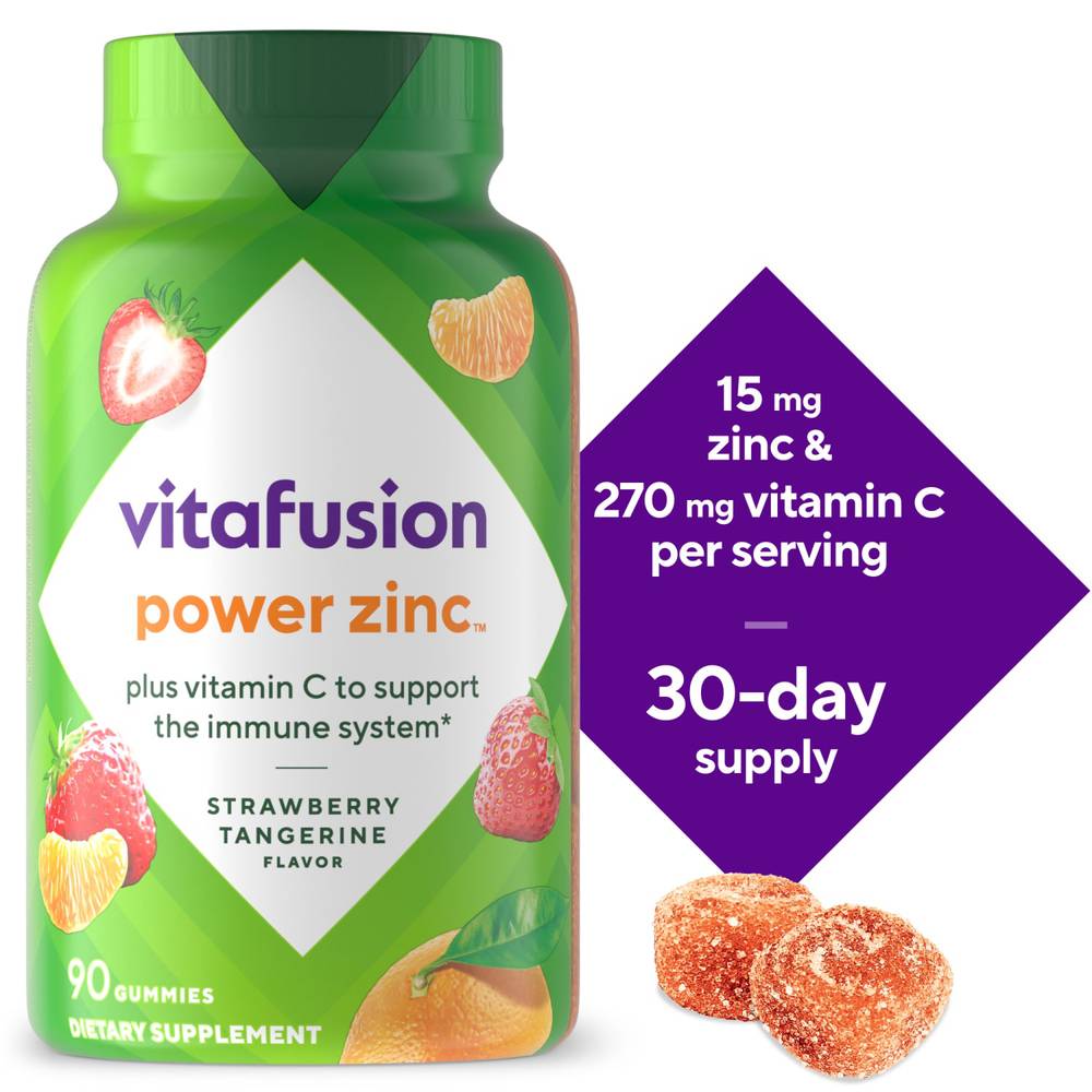 Vitafusion Power Zinc Strawberry Tangerine Flavor Gummy Vitamins Gummies (1.2 lbs)