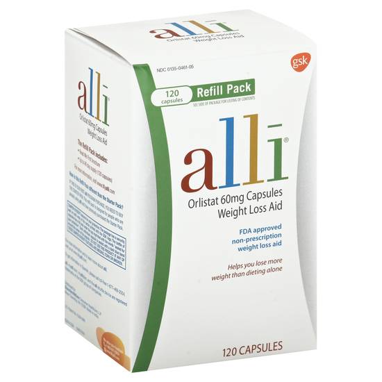 Alli Weight Loss Aid Orlistat 60 mg Capsules (120 ct)