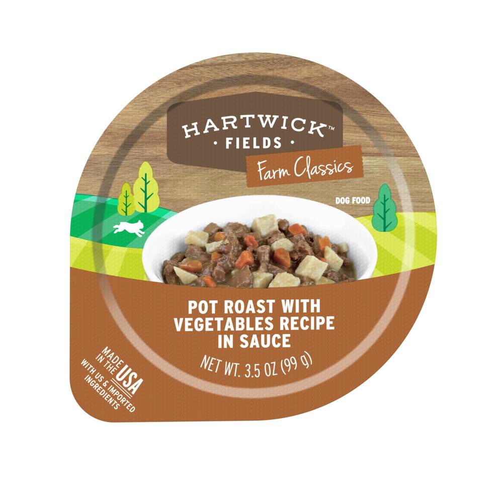 Hartwick Fields Farm Classics Adult Pot Roast With Vegetables Recipe In Sauce Wet Dog Food, 3.5 Ounces