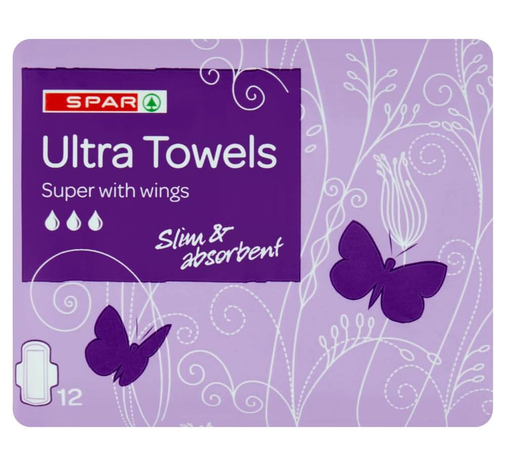 SPAR Ultra Towels Super With Wings Slim & Absorbent Pads (12 pack)