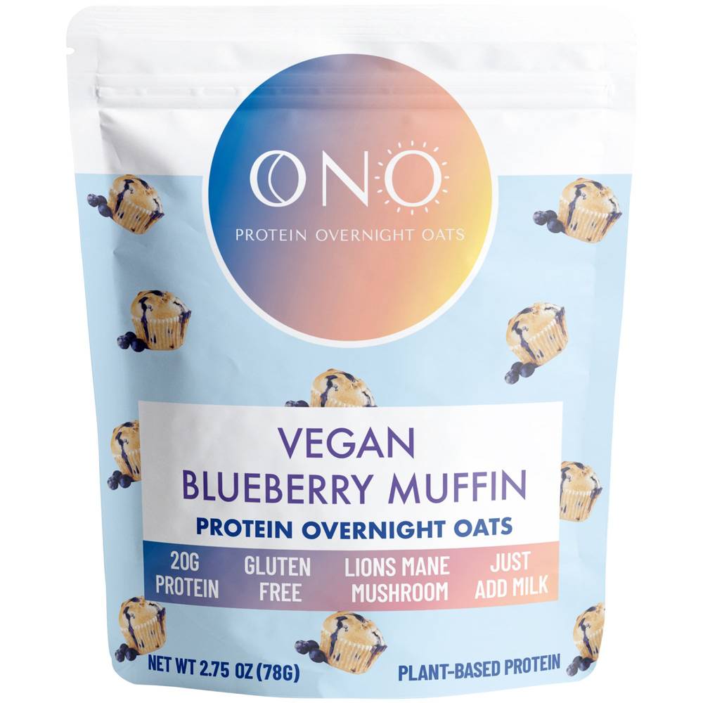 Protein Overnight Vegan Oats With Lions Mane Mushroom - Blueberry Muffin (2.75 Oz. / 1 Bag)