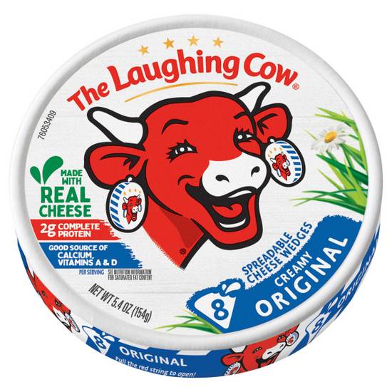 The Laughing Cow Creamy Original Spreadable Cheese Wedges, 8 Pack, 5.4 Oz