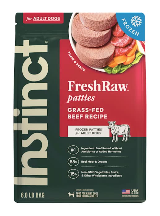 Instinct Frozen Raw Patties Grain Free Real Beef Recipe Dog Food, 6 lbs.