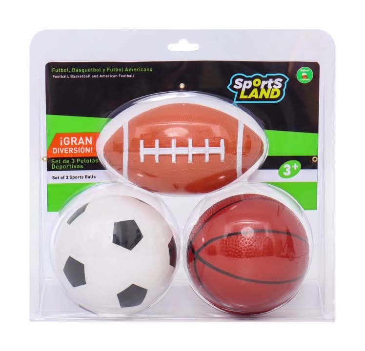 Sports Lands · Set de pelotas deportivas (3 un)