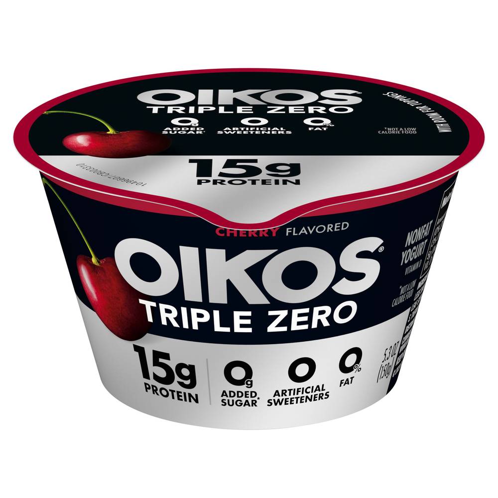 Oikos Triple Zero 0% Nonfat Cherry Flavor Blended Greek Yogurt (5.3 oz)