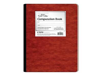 Ampad Gold Fibre Computation Notebook, 9.38 x 11.75, Graph Ruled, 76 Sheets, Red (TOP 22-156)